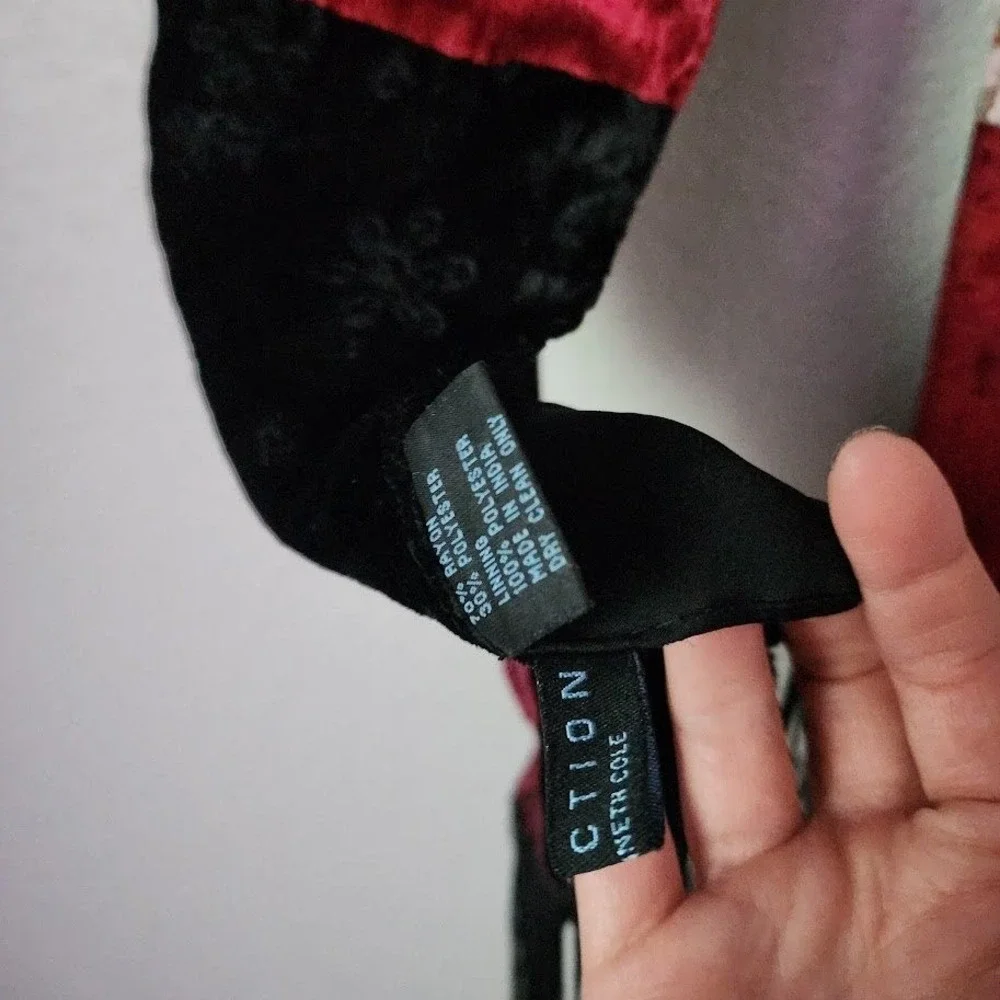 KENNETH COLE‎ VTG patchwork velvet floral scarf boho gothic romantic grunge Y2K